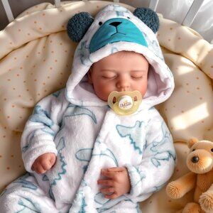 🆕20inch Cloth Body Newborn Baby Doll Poseable Limbs Close Eyes Boy Reborn Baby